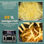 Sinaopus Air Fryer 9L XXL 2200W Dual-Chamber, Oil-Free Fryer with Touch LED Panel, Automatic Programs, Temperature Control, and Timer - imagine 4