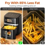 Patbrela 5.5L Air Fryer 8-in-1 Max 200°C Electric Hot fryer Oven Oilless Cooker with Touch Control & Nonstick Basket & Visible Window - imagine 7