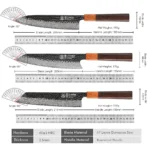 F.YOUNG Japanese Hand Forged Kitchen Knives Damascus Steel Chef Knife Vegetable Slicing Sashimi Utility Cooking Kitchen Utensils - imagine 6
