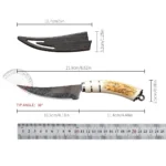 Boning knife with sharp curved blade for gift box Kitchen High hardness forging Damascus texture knife Sharp fruit knife - imagine 6