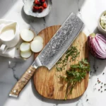 1-4 Piece Damascus Steel Knife Set kitchen Chef Knife utility Santoku peeling knife Burl wood Handle Sharp Anti-Rust Gift - imagine 3