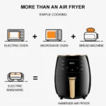 6L Air Fryer, Smart Touch Screen Multifunctional Oven, Large Capacity Mechanical Electric Fryer for - imagine 2