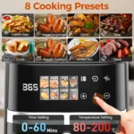 Patbrela 5.5L Air Fryer 8-in-1 Max 200°C Electric Hot fryer Oven Oilless Cooker with Touch Control & Nonstick Basket & Visible Window - imagine 2
