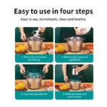 2L Electric Meat grain Food Processor Chopper Stainless Steel Kitchen Machines vegtable Chopper Slicer Machine Home Grinder - imagine 6