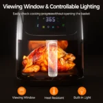 Patbrela Visible Air Fryer 7.0L 8-in-1 Max 200°C Electric Hot Fryer Oven Oilless Cooker with Touch Screen Nonstick Basket Family Size - imagine 4