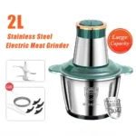 2L Electric Meat grain Food Processor Chopper Stainless Steel Kitchen Machines vegtable Chopper Slicer Machine Home Grinder