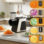 5-in-1 Electric Vegetable Cutter Machine Slicer Shredder Cheese Grater Food Processor for Carrot Potato Cucumber Kitchen Tool