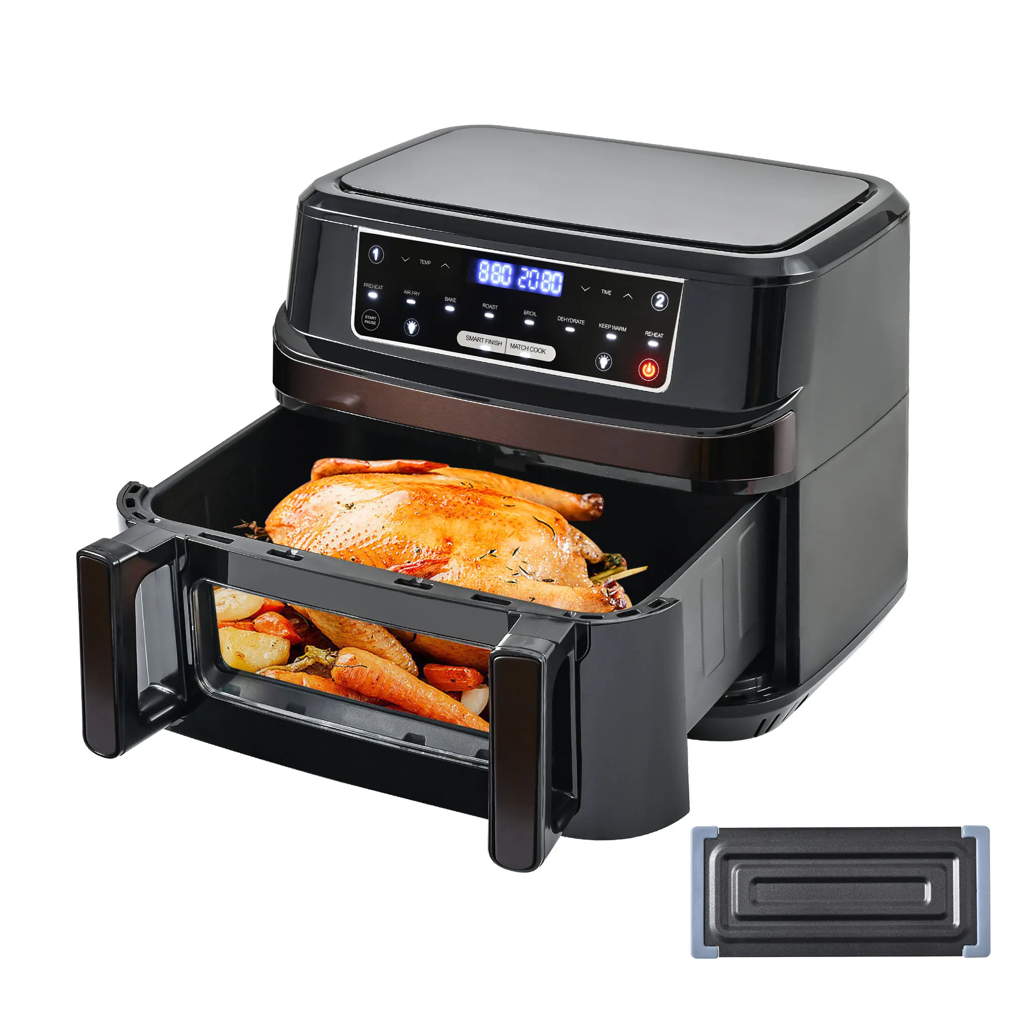 kf-S88f4b2a1d82e411ebf3ac4bc53f9e031t 12L Hot Air Fryer One or Dual Chambers Adjustable, XXL Airfryer with Touchscreen 8 Programmes, Hot Air Fryer with Viewing Window - imagine 1
