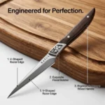 Ultra Sharp Fruit&Vegetable Carving Knives,3PCS Stainless Steel Paring Knife Set with Wooden Handle, Kitchen Tools for Food Prep - imagine 3