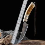 Boning knife with sharp curved blade for gift box Kitchen High hardness forging Damascus texture knife Sharp fruit knife - imagine 2