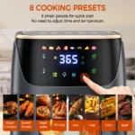Patbrela Visible Air Fryer 7.0L 8-in-1 Max 200°C Electric Hot Fryer Oven Oilless Cooker with Touch Screen Nonstick Basket Family Size - imagine 2