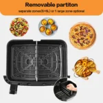 12L Hot Air Fryer One or Dual Chambers Adjustable, XXL Airfryer with Touchscreen 8 Programmes, Hot Air Fryer with Viewing Window - imagine 2