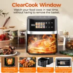 Patbrela 5.5L Air Fryer 8-in-1 Max 200°C Electric Hot fryer Oven Oilless Cooker with Touch Control & Nonstick Basket & Visible Window - imagine 5