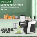 5-in-1 Electric Vegetable Cutter Machine Slicer Shredder Cheese Grater Food Processor for Carrot Potato Cucumber Kitchen Tool - imagine 2