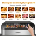 Sinaopus Fat Free Fryer 10L Dual Basket Air Fryer Double Basket Air Air Fryer XXL Air Fryer Oven Free LED Touch Window - imagine 5