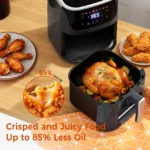 Patbrela Visible Air Fryer 7.0L 8-in-1 Max 200°C Electric Hot Fryer Oven Oilless Cooker with Touch Screen Nonstick Basket Family Size - imagine 6