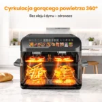 Sinaopus Fat Free Fryer 10L Dual Basket Air Fryer Double Basket Air Air Fryer XXL Air Fryer Oven Free LED Touch Window - imagine 6