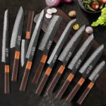 F.YOUNG Japanese Hand Forged Kitchen Knives Damascus Steel Chef Knife Vegetable Slicing Sashimi Utility Cooking Kitchen Utensils - imagine 2