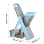 Safe Vegetable Slicer Adjustable Vegetable Chopper with 4 Modes Dicer, Julienne Kitchen Chopping Artifact (SkyBlue) - imagine 2