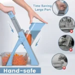 Safe Vegetable Slicer Adjustable Vegetable Chopper with 4 Modes Dicer, Julienne Kitchen Chopping Artifact (SkyBlue) - imagine 4