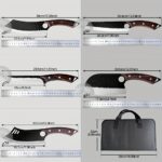 Set de 5 cuțite profesionale pentru bucătărie, Set de cuțite de bucătar, Cuțit de bucătar forjat manual, Perfect pentru cuțit de tăiat, Oțel inoxidabil 7Cr17Mov, Cuțit ascuțit cu mâner din lemn, Include geantă de transport pentru bucătărie - imagine 2