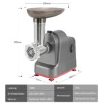 Mașină electrică de tocat carne 3-în-1, tocător de carne cu accesorii pentru cârnați și chiftele - Motor de 350W din cupru pur 100%, 3 plăci din oțel inoxidabil (4/6/15mm), asamblare cu un singur buton, comutator de inversare, bază antiderapantă pentru bucătăria de acasă și cadou de Crăciun - imagine 4