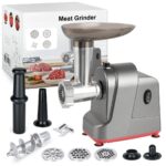 Mașină electrică de tocat carne 3-în-1, tocător de carne cu accesorii pentru cârnați și chiftele - Motor de 350W din cupru pur 100%, 3 plăci din oțel inoxidabil (4/6/15mm), asamblare cu un singur buton, comutator de inversare, bază antiderapantă pentru bucătăria de acasă și cadou de Crăciun - imagine 3