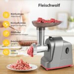Mașină electrică de tocat carne 3-în-1, tocător de carne cu accesorii pentru cârnați și chiftele - Motor de 350W din cupru pur 100%, 3 plăci din oțel inoxidabil (4/6/15mm), asamblare cu un singur buton, comutator de inversare, bază antiderapantă pentru bucătăria de acasă și cadou de Crăciun - imagine 2