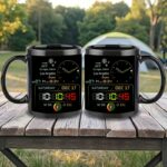 1 Cană Mare de 11 Uncii - Ceas Digital și Temperatură cu Imprimare 2D, Design Plat 2D, Cană de Cafea din Ceramică Rezistentă la Căldură, Potrivită pentru Cuptor cu Microunde, Mașină de Spălat Vase, Cuptor și Congelator - Cadou Ideal pentru Acasă, Birou și Bucătărie - Set de Cafea și Ceai cu Tematică - imagine 5