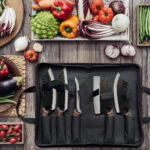 Set de 5 cuțite de bucătărie cu husă de transport, accesorii de bucătărie, set de cuțite de bucătar, set de bucătărie, cuțit de bucătar forjat manual, cuțit de tăiat, cuțit din oțel inoxidabil cu mâner din lemn, cuțit de bucătar, ustensile de bucătărie, gadgeturi și accesorii de bucătărie - imagine 5